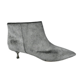 VALENTINO GARAVANI | Metallic Fur Kitten Heeled Booties