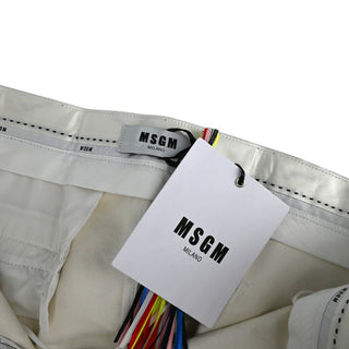 MSGM | Metallic Silver Vegan Leather Pants