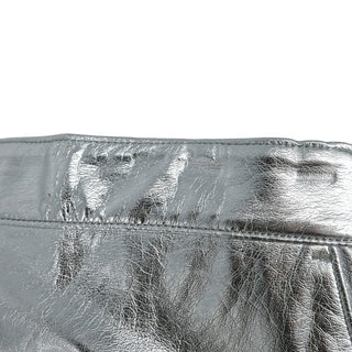 MSGM | Metallic Silver Vegan Leather Pants