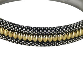 Two-Tone Sliding Caviar Bangle