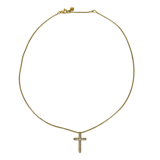 Pave Diamond Cable Cross Necklace