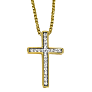 Pave Diamond Cable Cross Necklace