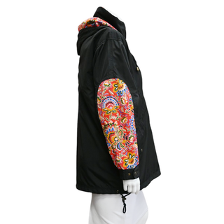 POWDER HORN | Floral Print Trim Rain Coat