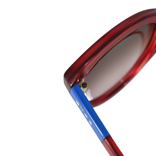 Red & Blue Colorblock Sunglasses