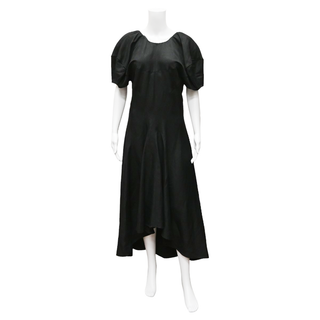 Black Linen-Blend Dress