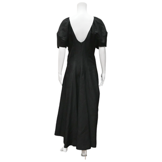 Black Linen-Blend Dress