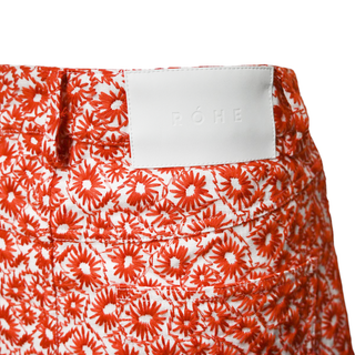 ROHE | Raspberry Red Embroidered Floral Skirt