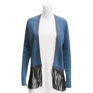 ZADIG & VOLTAIRE | Marla Leather Fringe Cashmere Cardigan