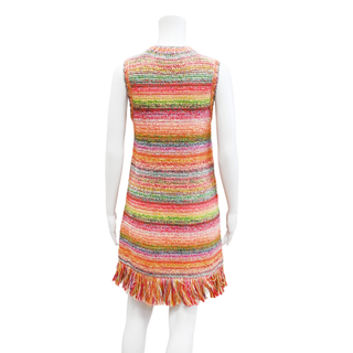 OSCAR DE LA RENTA | Multicolor Crochet Fringe Mini Dress