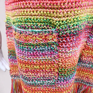 OSCAR DE LA RENTA | Multicolor Crochet Fringe Mini Dress