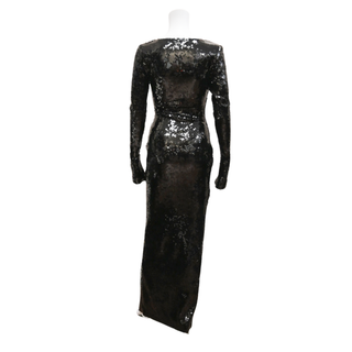 16ARLINGTON | Solaria Black Sequin Midi Dress