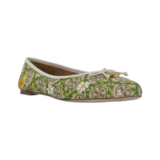 TORY BURCH | Floral Embroidered Monogram Flats