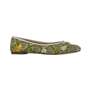 TORY BURCH | Floral Embroidered Monogram Flats