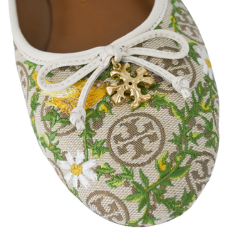 TORY BURCH | Floral Embroidered Monogram Flats