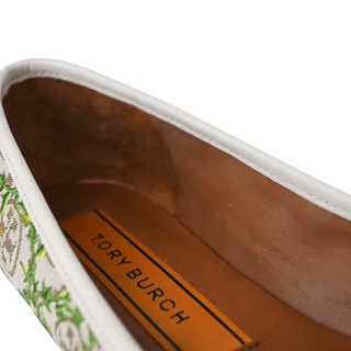 TORY BURCH | Floral Embroidered Monogram Flats