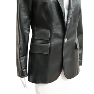 RALPH LAUREN | Black Leather Blazer