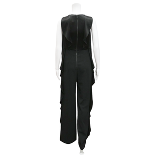 ALICE + OLIVIA | Black Satin-Trim Jumpsuit