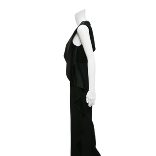 ALICE + OLIVIA | Black Satin-Trim Jumpsuit