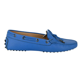 TODS | Blue Leather Grommet Loafers