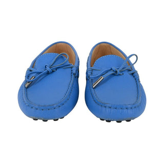 TODS | Blue Leather Grommet Loafers