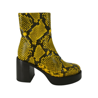 SIMON MILLER | Raid Snakeskin Embossed Platform Booties