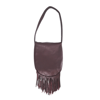 CREATURES OF COMFORT | Plum Leather Fringe Shoulder Bag