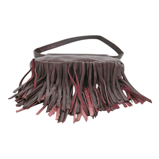 CREATURES OF COMFORT | Plum Leather Fringe Shoulder Bag