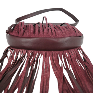 CREATURES OF COMFORT | Plum Leather Fringe Shoulder Bag