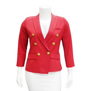 SMYTHE | Raspberry Double-Breasted Wool Blazer