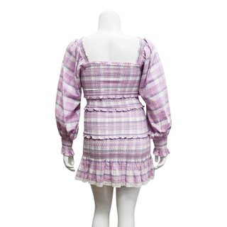 LOVESHACKFANCY | Stanley Smocked Plaid Mini Dress