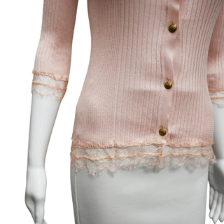 EMILIO PUCCI | Light Pink Rib-Knit Cardigan