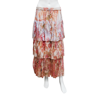 ZIMMERMANN | Botanica Tiered Silk Floral Skirt