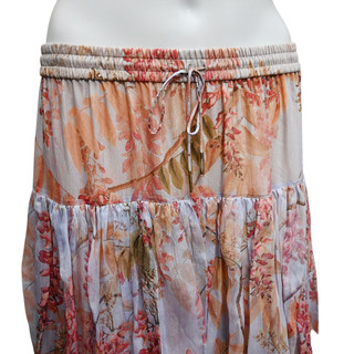 ZIMMERMANN | Botanica Tiered Silk Floral Skirt