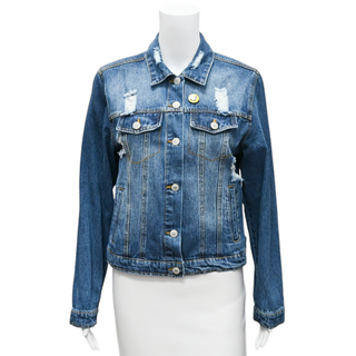 SOJARA | Distressed Denim Band Jacket