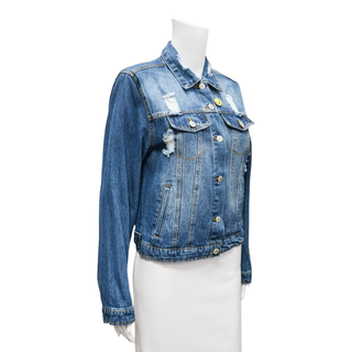 SOJARA | Distressed Denim Band Jacket