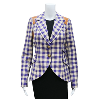 SMYTHE | Gingham Rifle-Patch Equestrian Blazer