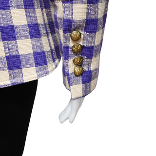 SMYTHE | Gingham Rifle-Patch Equestrian Blazer