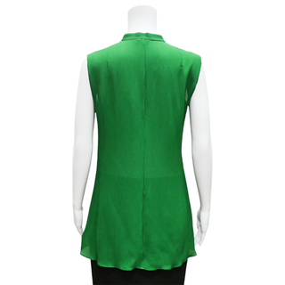 AKRIS | Green Crepe Pleated Blouse