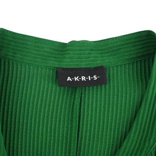 AKRIS | Green Crepe Pleated Blouse