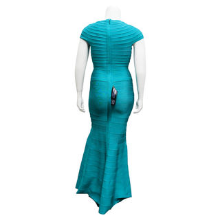 HERVE LEGER | Lora Turquoise Bandage Maxi Dress