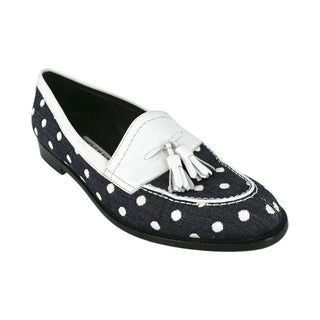 MANOLO BLAHNIK | Denim Polka-Dot Loafers