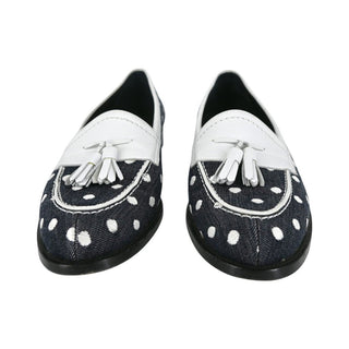 MANOLO BLAHNIK | Denim Polka-Dot Loafers