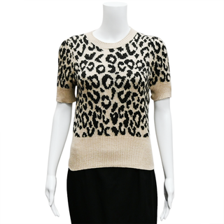 CHRISTIAN DIOR | Leopard Cashmere Knit Sweater