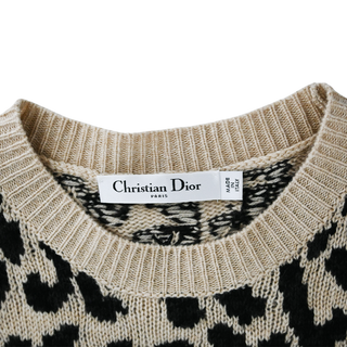 CHRISTIAN DIOR | Leopard Cashmere Knit Sweater