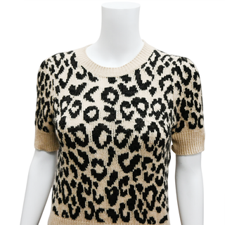 CHRISTIAN DIOR | Leopard Cashmere Knit Sweater