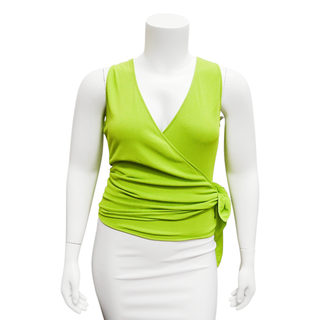 MAXMARA | Lime Green Sleeveless Wrap Sweater