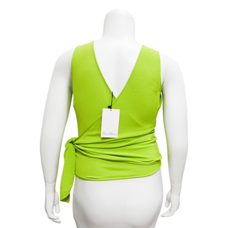 MAXMARA | Lime Green Sleeveless Wrap Sweater