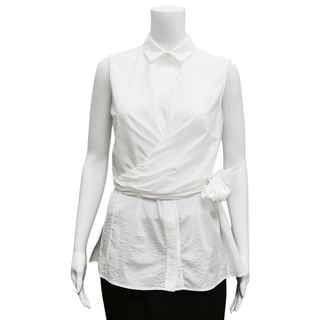 AKRIS PUNTO | White Seersucker Cotton Blouse