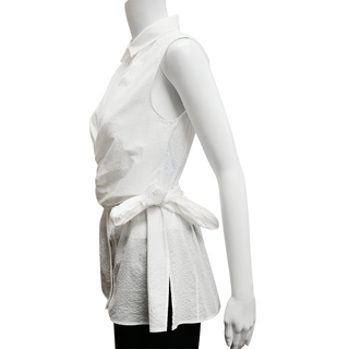 AKRIS PUNTO | White Seersucker Cotton Blouse