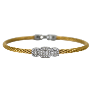 ALOR | Pave Diamond Stainless Steel Cable Bracelet